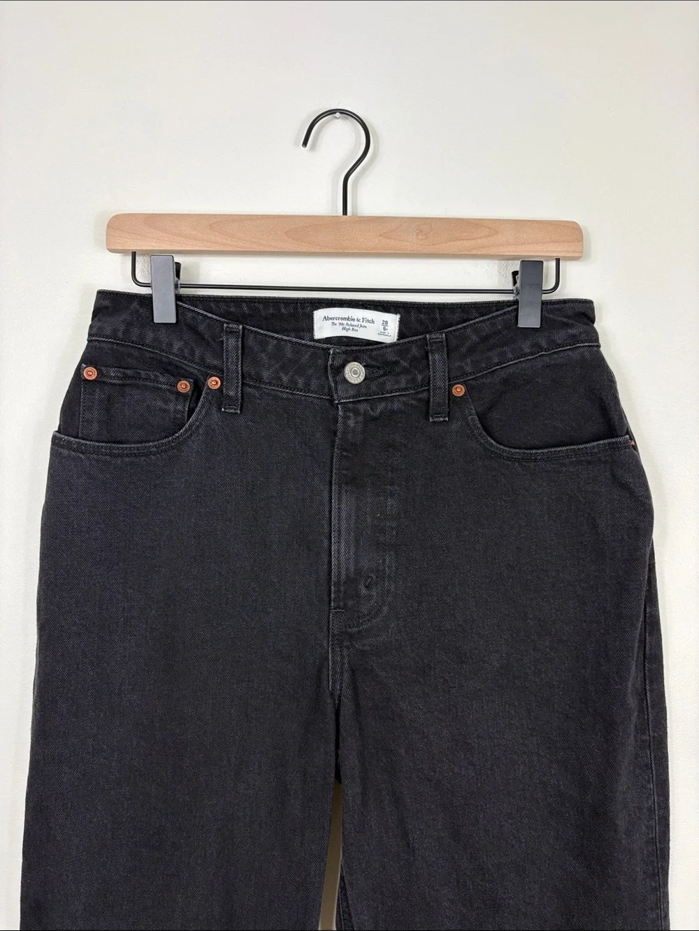 Abercrombie 90s Relaxed Jeans Curve Love Women’s Size 28 6 Black Denim High Rise
